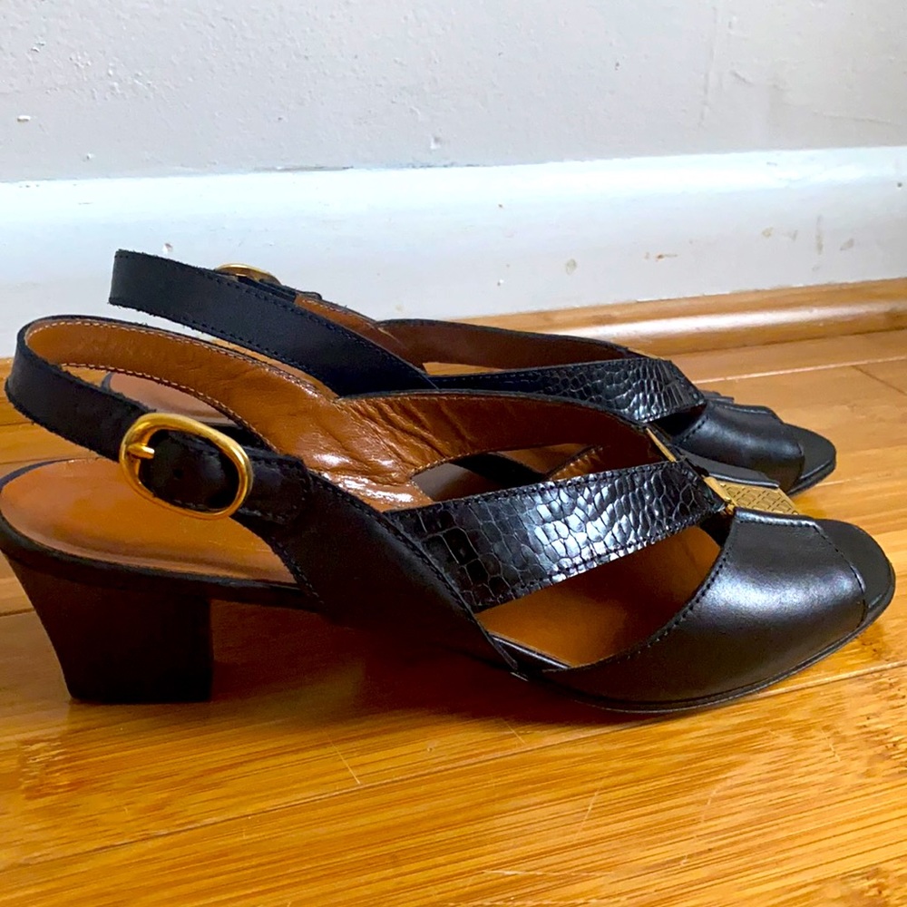 Vintage Black And Gold Sandal